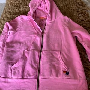 Adorable pink Aviator Nation zipper sweatshirt.